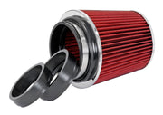 Spectre Adjustable Conical Air Filter 5-1/2in. Tall (Fits 3in. / 3-1/2in. / 4in. Tubes) - Red Spectre Air Filters - Universal Fit