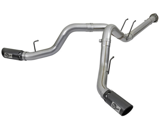 aFe Large Bore-HD 4in 409 Stainless Steel DPF-Back Exhaust w/Black Tip 2017 Ford Diesel V8 6.7L (td) aFe DPF Back