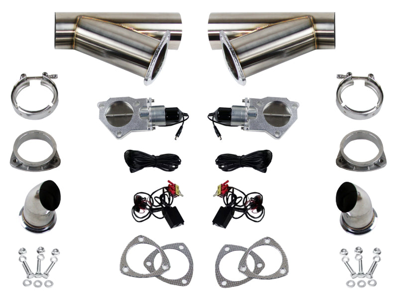 Granatelli 2.25in Stainless Steel Electronic Dual Exhaust Cutout Granatelli Motor Sports Exhaust Cutouts