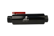 Aeromotive In-Line AN-12 Filter w/Shutoff Valve 100 Micron SS Element - Black Anodize Finish Aeromotive Fuel Filters
