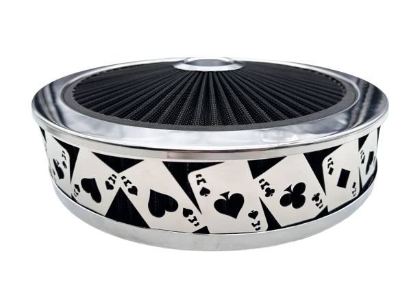 Blingz Beauty Bandz Black And Chrome Air Filter Assembly , Aces Wild GMS