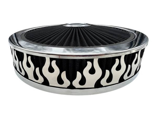 Blingz Beauty Bandz Black And Chrome Air Filter Assembly , Flames GMS