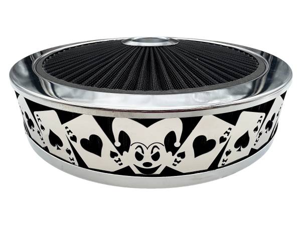 Blingz Beauty Bandz Black And Chrome Air Filter Assembly , Jokers Wild