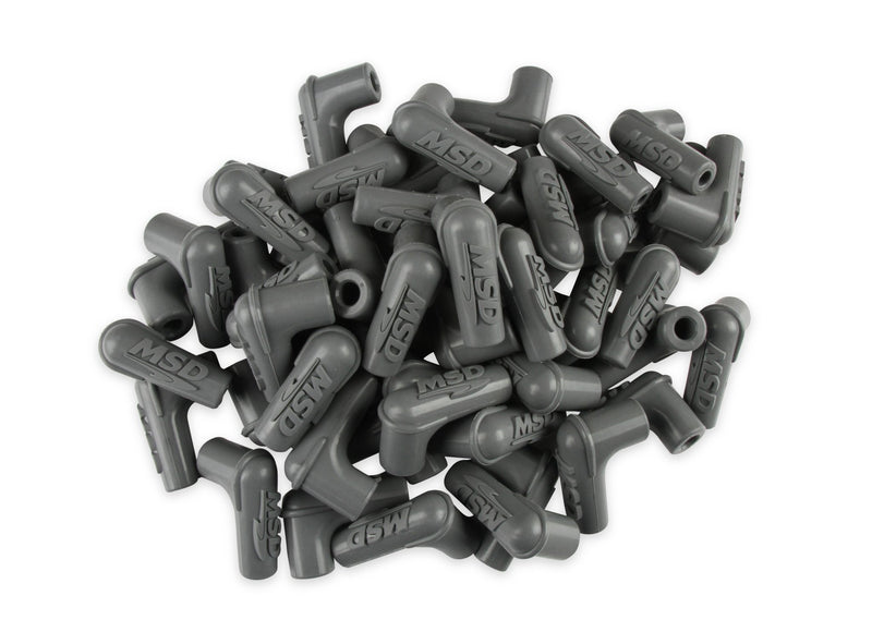 Boots, 90 Degree Logo Spark Plug, Gray Silicone 50EA MSD Autoparts