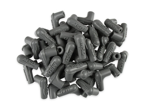 Boots, 90 Degree Logo Spark Plug, Gray Silicone 50EA MSD Autoparts
