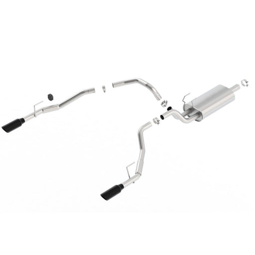 Borla 09-17 Ram 1500 5.7L V8 5in Single Tip Black Chrome Cat-Back Touring Exhaust Through Bumper 140552BC CAT-BACK