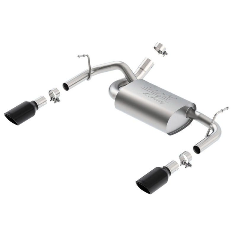 Borla 12-14 Jeep Wrangler JK 2/4Dr Rr Section ATAK Single Square Rlld Angle-Cut Black Chrome Exhaust 11860BC JEEP WRANGLER