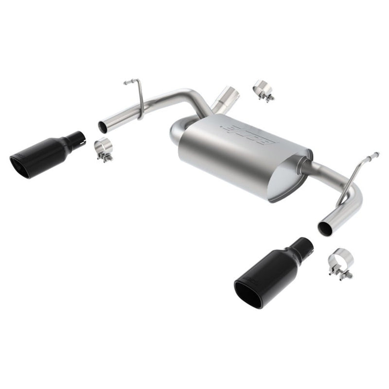 Borla 12-16 Jeep Wrangler 3.6AT/MT 4WD 2+4DR S/ SQ /RL/AC SR 2.5in, 2in Tip 3.5 sqx8 Black Chrome 11834BC JEEP WRANGLER
