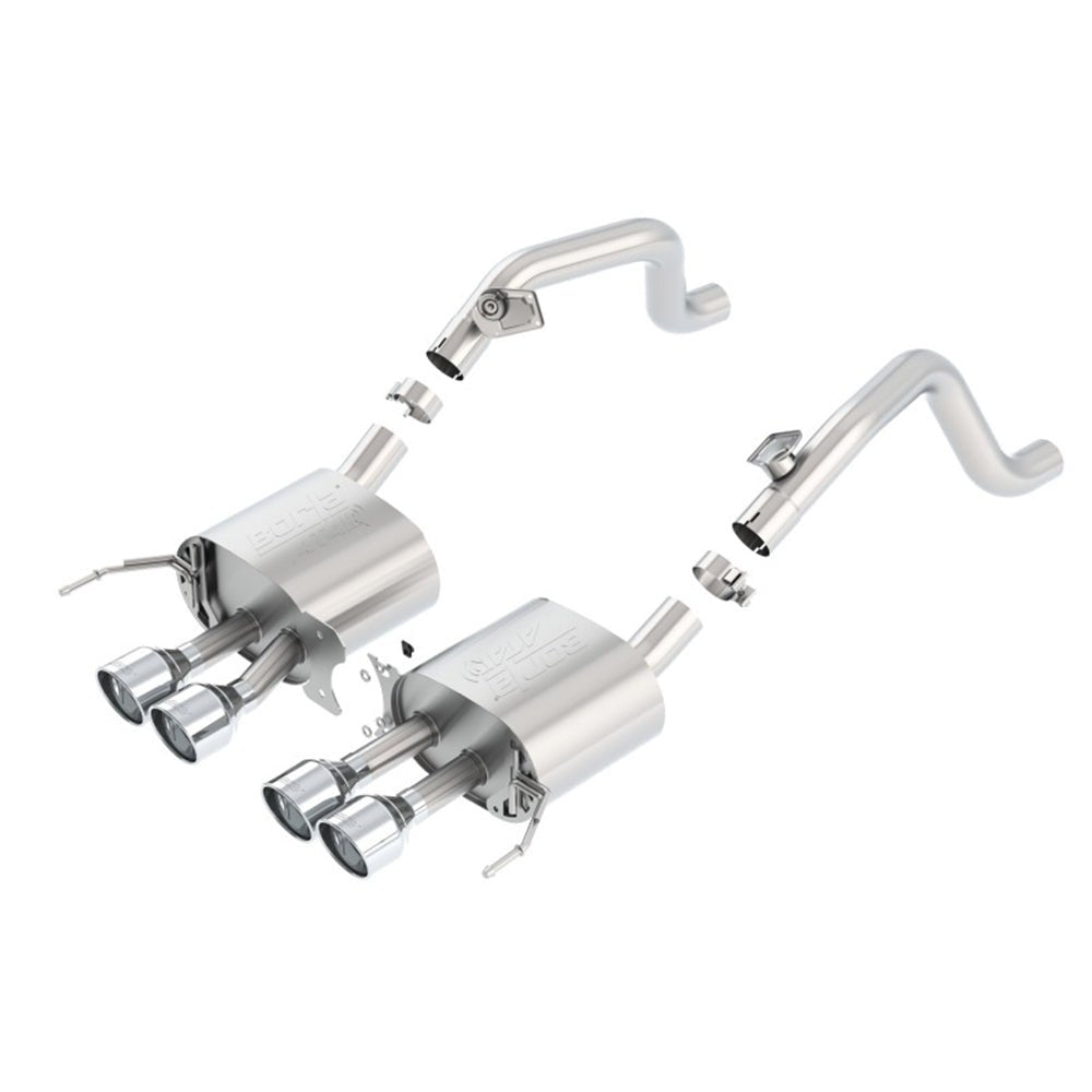Borla 14-15 Chevy Corvette C7 w/o AFM w/o NPP Atak Rear Section Exhaust Quad Rd RL Tips 11881 CAT-BACK