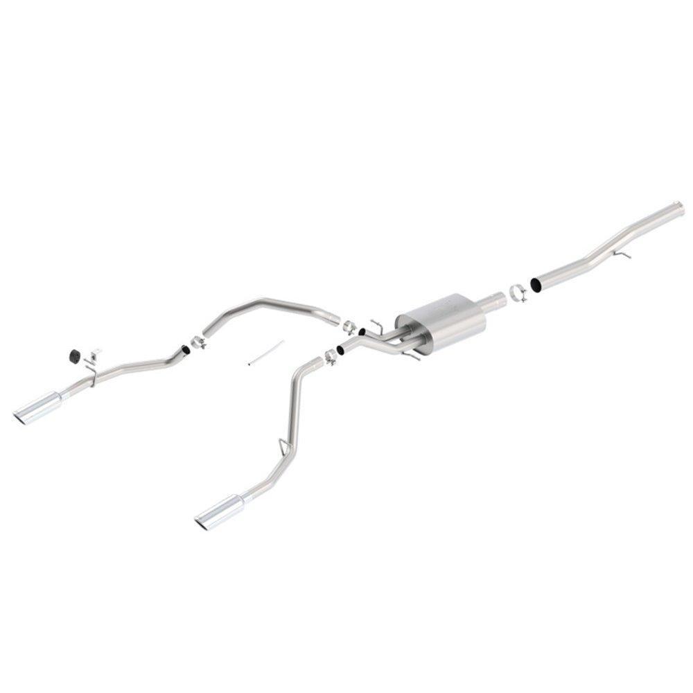 Borla 14 Silv/Sierra 1500 EC Std/CC Short 143.5in WB ATAK Single Split Rear Exit Cat-Back Exhaust 140572 CAT-BACK