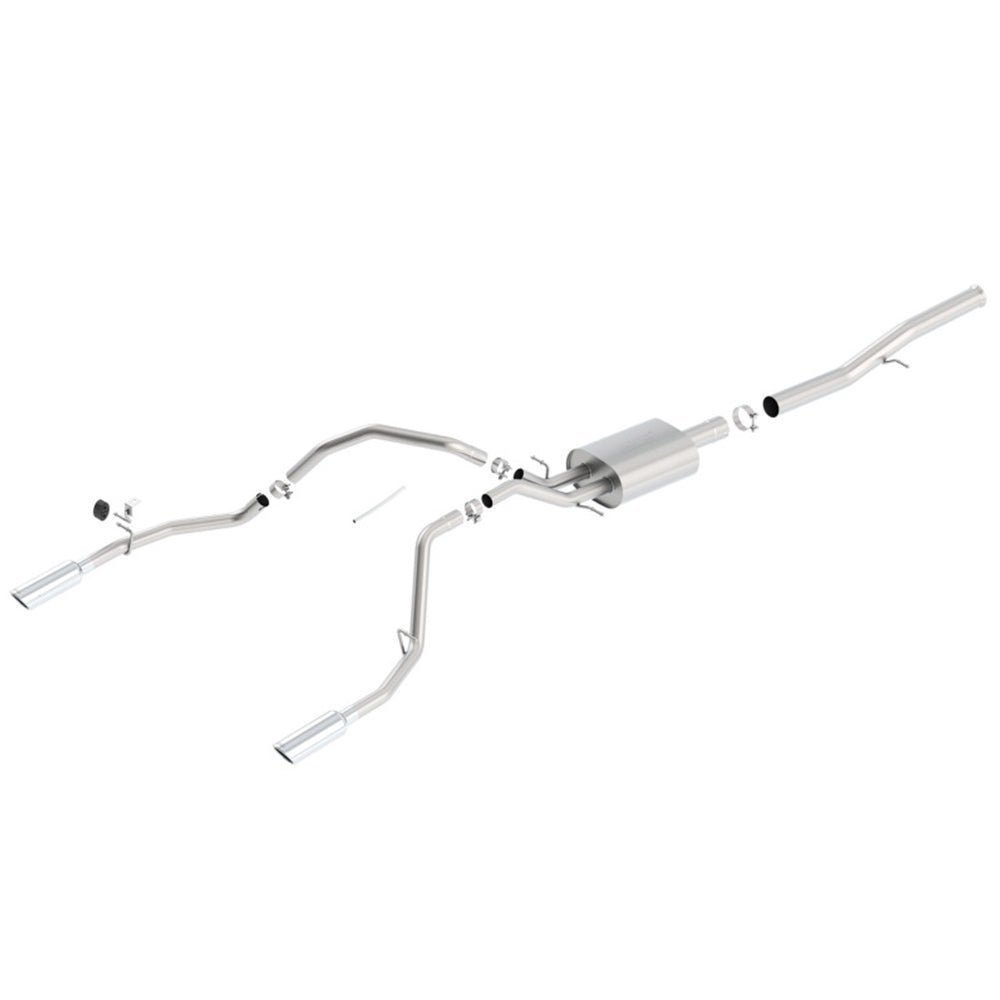 Borla 14 Silv/Sierra 1500 EC Std/CC Short 143.5in WB S-Type Single Split Rear Exit Cat-Back Exhaust 140571 CAT-BACK