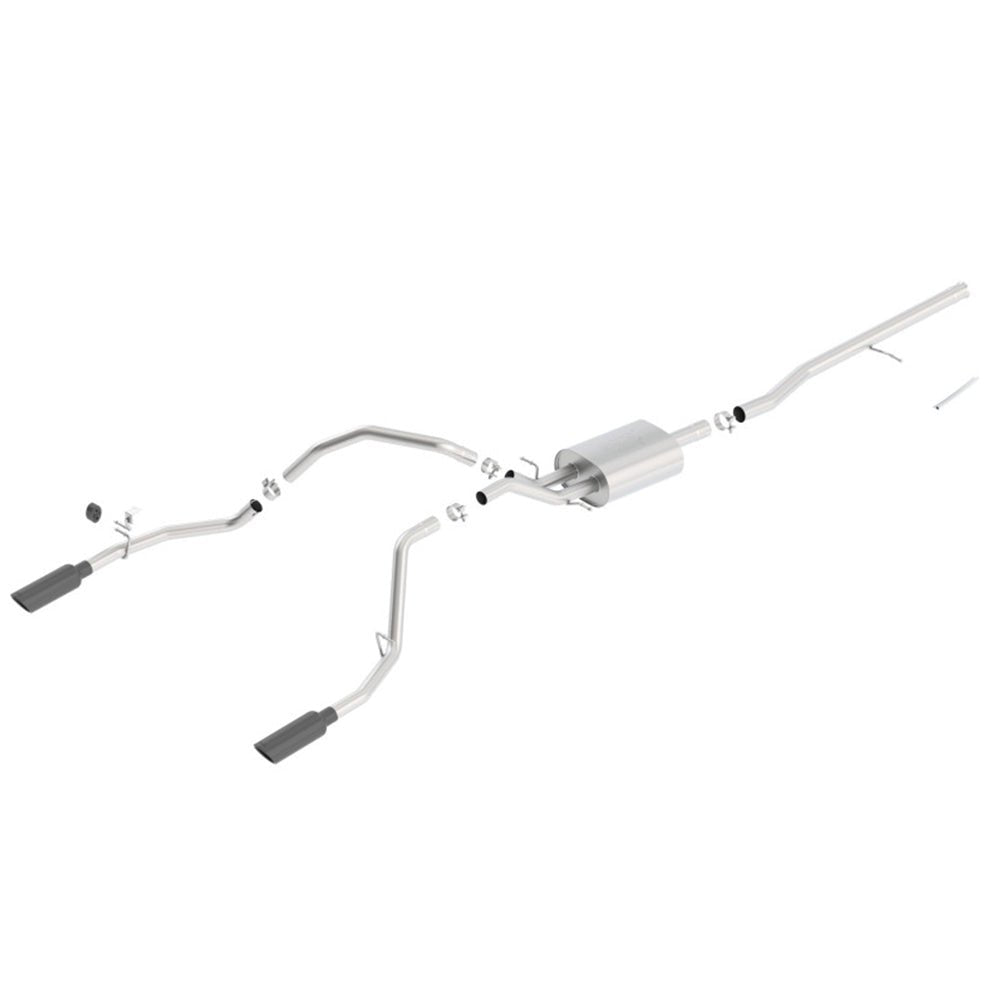 Borla 14 Silv/Sierra C/B Exh ATAK 1500 5.3L V8 AT/MT 2&4WD Ext Cab (78.7) WB - Black Chrome 140537BC BORLA EXHAUST