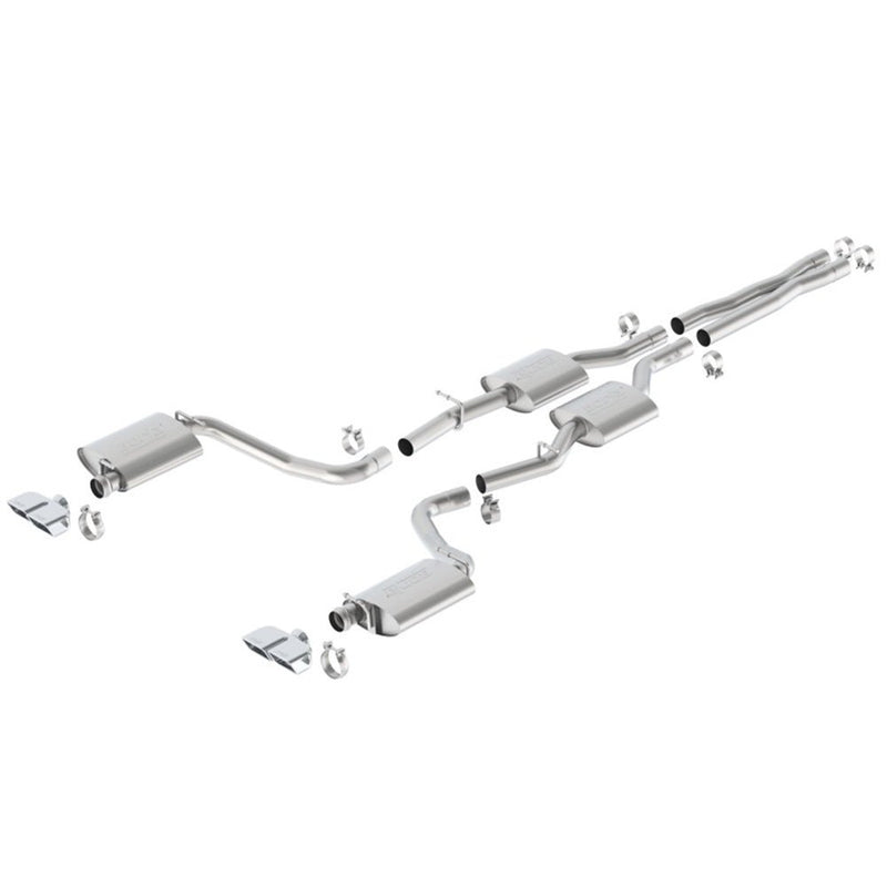 Borla 15-16 Dodge Challenger R/T 5.7L Dual Rectangle Angle Cut Dual Split Rear Exit S-Type Exhaust 140627 CHALLENGER