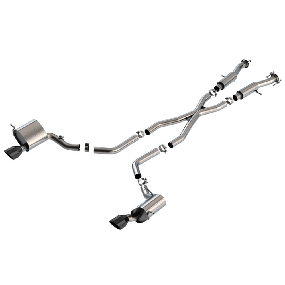 Borla 15-21 Jeep Grand Cherokee SRT 6.4L V8 AWD ATAK Cat-Back Exhaust System - Black Tips T-304SS 140633CB CAT-BACK
