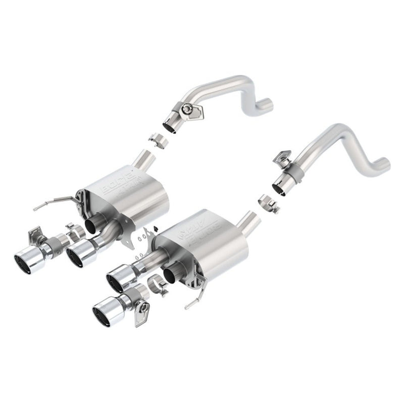 Borla 15 Chevy Corvette C7 ZO6 6.2L w/o AFM w/ NPP ATAK Quad RD RL IC Tips Center Rear Exit Exh 11903 CAT-BACK