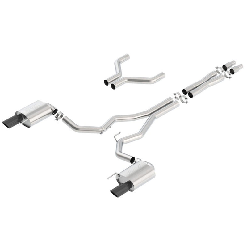 Borla Atak Cat-Back 15-17 Ford Mustang GT 5.0L V8 MT/AT 3in pipe 4in Black Chrome Tips 140630BC - DSP PERFORMANCE MOTORSPORTS