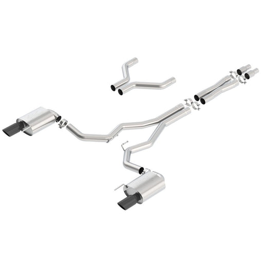 Borla Atak Cat-Back 15-17 Ford Mustang GT 5.0L V8 MT/AT 3in pipe 4in Black Chrome Tips 140630BC - DSP PERFORMANCE MOTORSPORTS