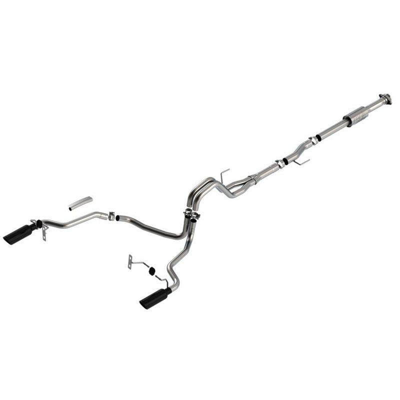 Borla F-150 2021 2.7L/3.5L 4dr CC SB EC STB Lari/King R/Plinum/LTD 3/2.25 SRE CB AK BLK CHR Tips 140864BC CAT-BACK