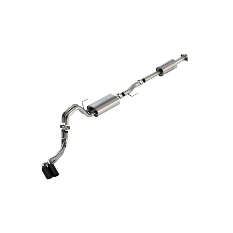 Borla F-150 2021 2.7L/3.5L 4dr CC SB EC STB Lar/KingR/Plnm/LTD 3/2.25 DSE CB Touring BLK CHR Tips 140870BC CAT-BACK