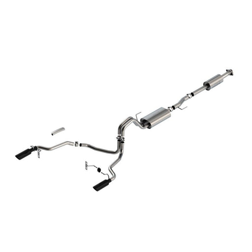 Borla F-150 2021 2.7L/3.5L 4dr CC SB EC STB Lar/KingR/Plnm/LTD 3/2.25 SRE CB Touring BLK CHR Tips 140862BC CAT-BACK