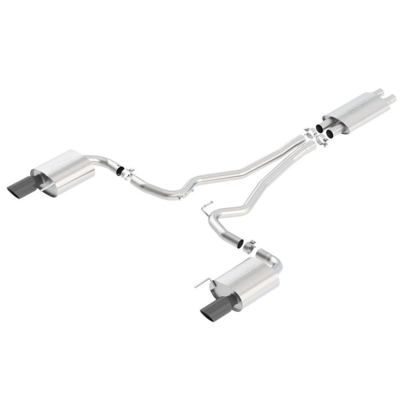 Borla Touring Cat-Back 15 Ford Mustang GT 5.0L V8 MT/AT 2.5in pipe Black 4in tip 140589BC - DSP PERFORMANCE MOTORSPORTS