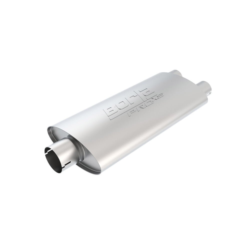 Borla Universal Center/Dual Oval 3in In/2.25in Out 19in x 4in x 9.5in Notched ProXS Muffler 400486 BORLA EXHAUST