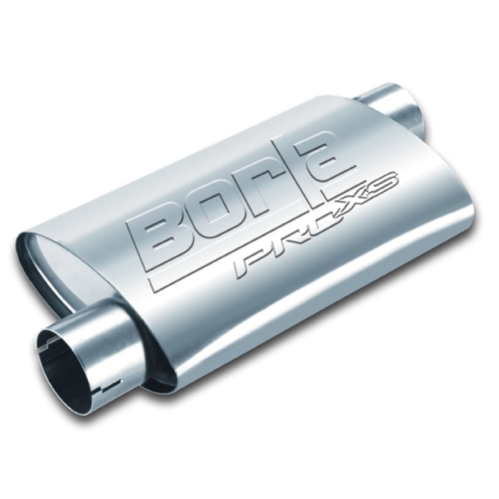 Borla Universal Pro-XS Oval 2in Inlet/Outlet Offset/Offset Notched Muffler 400488 BORLA EXHAUST