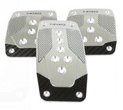 NRG Aluminum Sport Pedal M/T - Silver w/Black Carbon NRG Pedal Covers