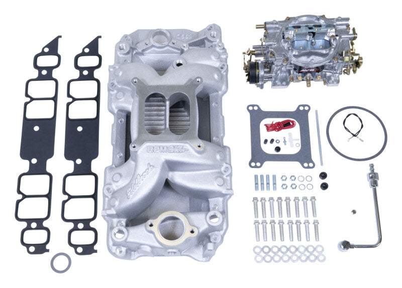 Edelbrock Manifold And Carb Kit Performer RPM Air-Gap Big Block Chevrolet Rectangle Port Edelbrock Intake Manifolds
