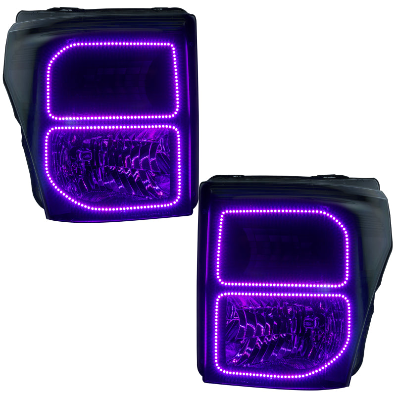Oracle Ford F250/350 11-16 Halo Kit (Square Ring Design) - ColorSHIFT w/ BC1 Controller ORACLE Lighting Headlights