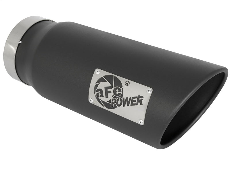 aFe Power MACH Force-Xp 5in In x 6in Out x 15in L Bolt-On 409 SS Exhaust Tip - Black aFe Catback