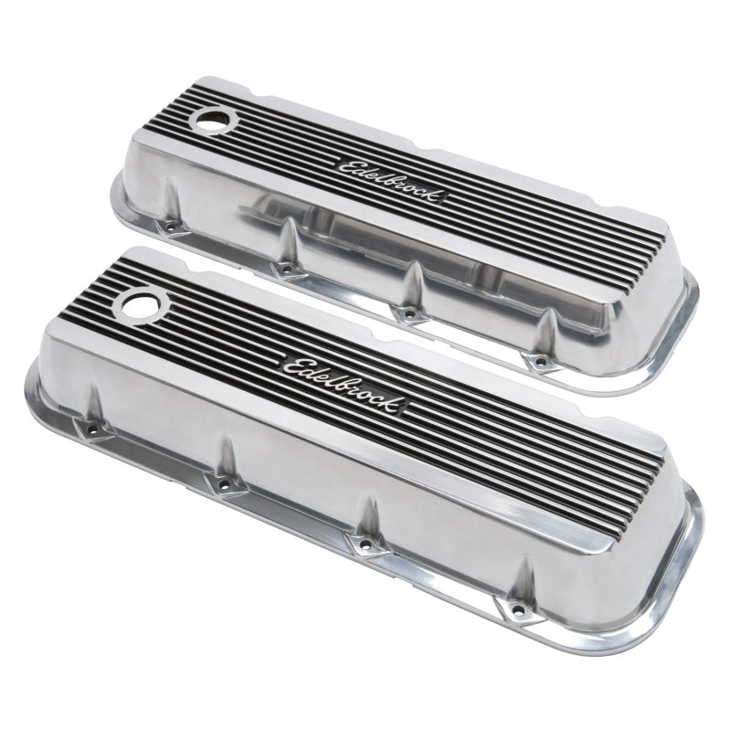 Edelbrock Valve Cover Elite II Chevrolet 1965 and Later 396-502 Big Block V8 Polished Edelbrock Valve Covers