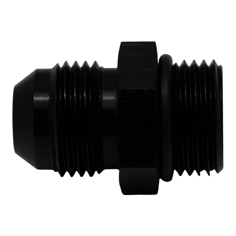 DeatschWerks 8AN ORB Male to 8AN Male Flare Adapter (Incl O-Ring) - Anodized Matte Black DeatschWerks Fittings