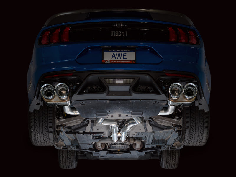 AWE Tuning 21-23 Ford Mustang Mach 1 SwitchPath Cat-Back Exhaust w/ Quad Chrome Silver Tips AWE Tuning Catback
