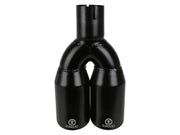aFe Takeda 304 Stainless Steel Clamp-on Exhaust Tip Black 2-1/2ininlet x 3-1/2in Outlet X 12in L aFe Tips