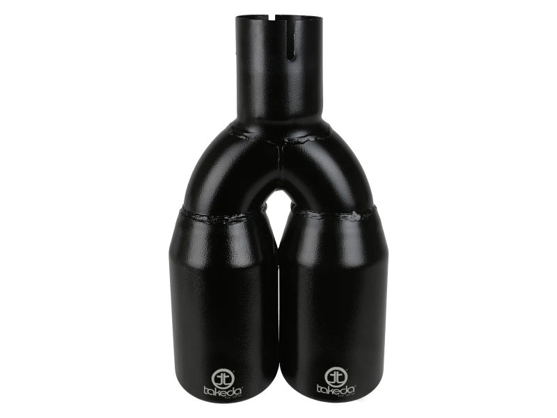 aFe Takeda 304 Stainless Steel Clamp-on Exhaust Tip Black 2-1/2ininlet x 3-1/2in Outlet X 12in L aFe Tips