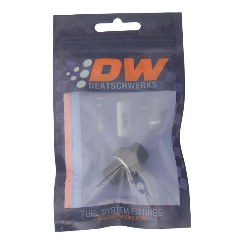 DeatschWerks 6AN ORB Male to M14 X 1.5 Metric Male (Incl O-Ring and Washer) - Anodized Matte Black DeatschWerks Fittings