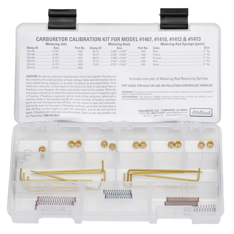 Edelbrock Jet / Rod Kit for 1407/1410/1412/1413 Edelbrock Carburetors