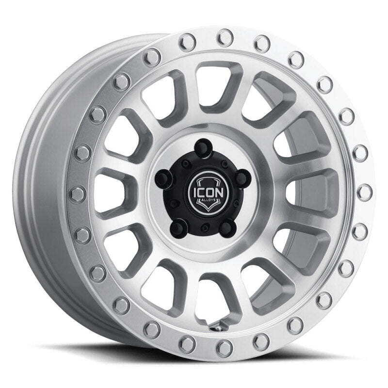 ICON Hulse 18x9 5x150 25mm Offset 6in BS Silver Machined ICON Wheels - Cast