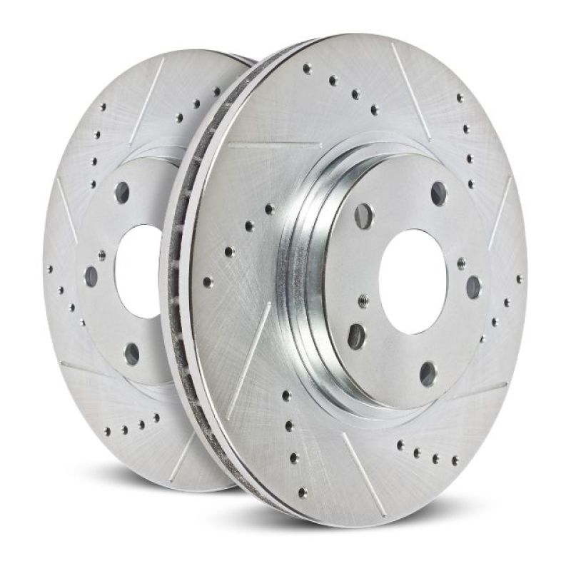 Power Stop 84-87 Chevrolet Corvette Rear Evolution Drilled & Slotted Rotors - Pair PowerStop Brake Rotors - Slot & Drilled