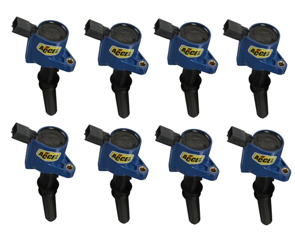 Ignition Coil - SuperCoil - 1998-2008 Ford 4.6L/5.4L/6.8L 2-valve -Blue - 8-Pack 140032B-8 ACCEL Autoparts
