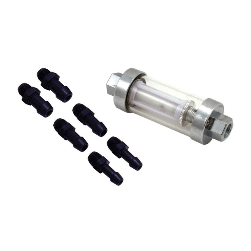 Spectre Premium Clearview Fuel Filter (Incl. 1/4in. / 5/16in. / 3/8in. Barb Fittings) Spectre Fuel Filters