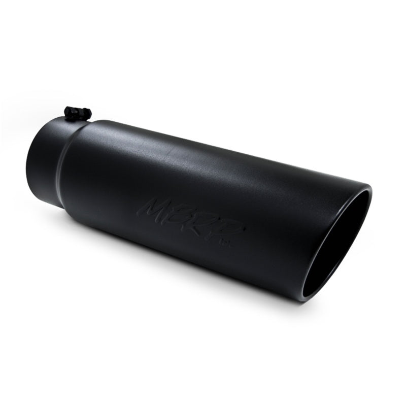 MBRP Universal Tip 6in OD Angled Rolled End 5in Inlet 18in Length Black Finish Exhaust MBRP Tips