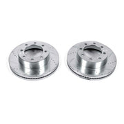 Power Stop 13-16 Ford F-450 Super Duty Front Drilled & Slotted Rotor - Pair PowerStop Brake Rotors - Slot & Drilled
