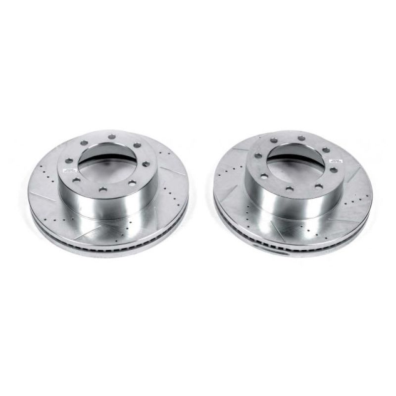 Power Stop 13-16 Ford F-450 Super Duty Front Drilled & Slotted Rotor - Pair PowerStop Brake Rotors - Slot & Drilled