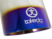 aFe Takeda 304 Stainless Steel Clamp-On Exhaust Tip 2.5in. Inlet / 4.5in. Outlet - Blue Flame aFe Tips