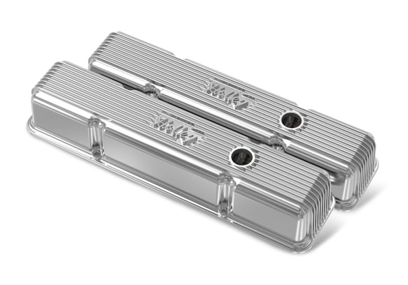 Holley Valve Covers - Vintage Series - Finned - SBC - Polished 241-241 HOLLEY Autoparts