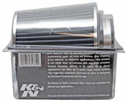 K&N Universal Filter Chrome Round Tapered White - 4in Flange ID x 1.125in Flange Length x 5.5in H K&N Engineering Air Filters - Universal Fit