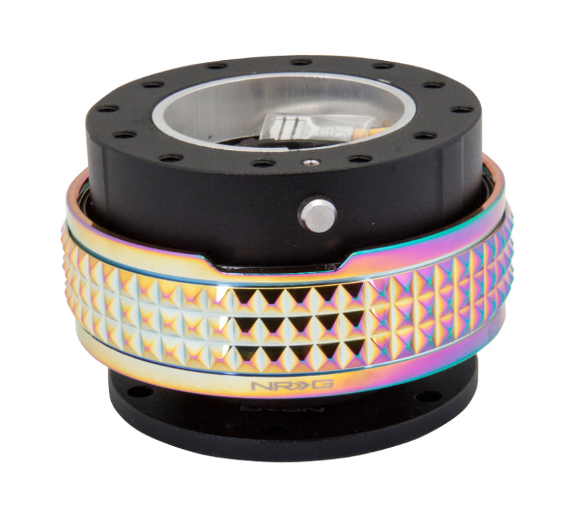 NRG Quick Release Kit - Pyramid Edition - Black Body / Neochrome Pyramid Ring NRG Quick Release Adapters