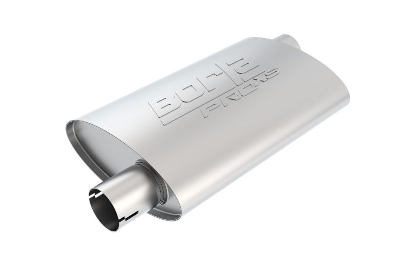 Borla Universal Pro-XS Muffler Oval 3in Inlet/Outlet Offset/Offset Notched Muffler Borla Muffler